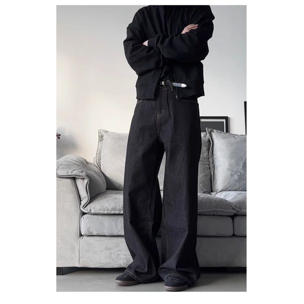 Vintage Washed Classic Straight Fit Denim Jeans For Men & Women - Comfortable Loose Fit, All-Season Wear_mkmklike.com