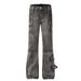 Men’s & Women’s Distressed Patchwork Cargo Jeans – Oversized Flared Denim Pants With Raw Hem (S-L, Black)_mkmklike.com