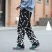 Men's High Street Punk Straight Leg Pants Bone Print Cargo Hip Hop Cool And Stylish_mkmklike.com