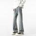 "Men's Smoky Gray Vintage Jeans – Oversized Wide-Leg Trousers (90s Streetwear, High-Waisted Drop-Crotch, Ultra-Drape Silhouette)"_mkmklike.com