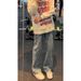 Men's Letter Print Flared Jeans – Vintage High Street Slim Fit Denim Pants With Distressed Wash (Light Blue/Dark Blue, M-Xxxl)_mkmklike.com