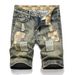 Men's Clothing New Style Ripped Patch Jeans Cuff Patch Denim Shorts_mkmklike.com