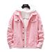 Autumn Winter European American Casual Ripped Loose Coat Men's Denim Jacket Trendy_mkmklike.com