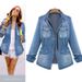Jacket Station Autumn And Winter Women's Denim European Large Size New Fat Long Sleeve European Women 6195_mkmklike.com