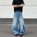 Cross Border American Style Stylish Washed Trendy Curved Blade Jeans For Men, Loose Wide Leg, Draped Silhouette, Sickle Shaped Floor Length Pants_mkmklike.com