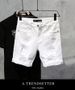 Men's Casual Denim Shorts With Button Fly, Summer Thin Stretch Slim Fit Ripped Knee Distressed Jeans Shorts For Men_mkmklike.com