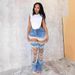 Women's Clothing Hot Girl Summer Pants Holes Heavy Beaded Beaded Stretch Jeans Trousers Women Jeans_mkmklike.com