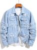 Men’s Slim Fit Ripped Denim Jacket – Distressed Vintage Style, Sizes S-XXL_mkmklike.com