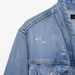 Distressed Denim Shirt Jacket For Women - Casual Oversized Button Down Top With Stylish Ripped Details (XS/S/M/L)_mkmklike.com