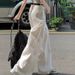 White Wide-leg Jeans Women's Trend Versatile New High-waisted Thin Pleated Lazy Drape Straight Floor-mopping Trousers_mkmklike.com