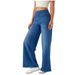 Women's High-Waisted Stretch Jeans Straight Leg Wide Leg Relaxed Everyday Wear Versatile Comfortable Feshion Trend_mkmklike.com