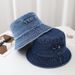 Hot Sale New Custom Foldable Fisherman Hat Women Vintage Denim Small Pocket Short Eaves Bucket Hats Outdoor Wide Brim Panama Cap_mkmklike.com