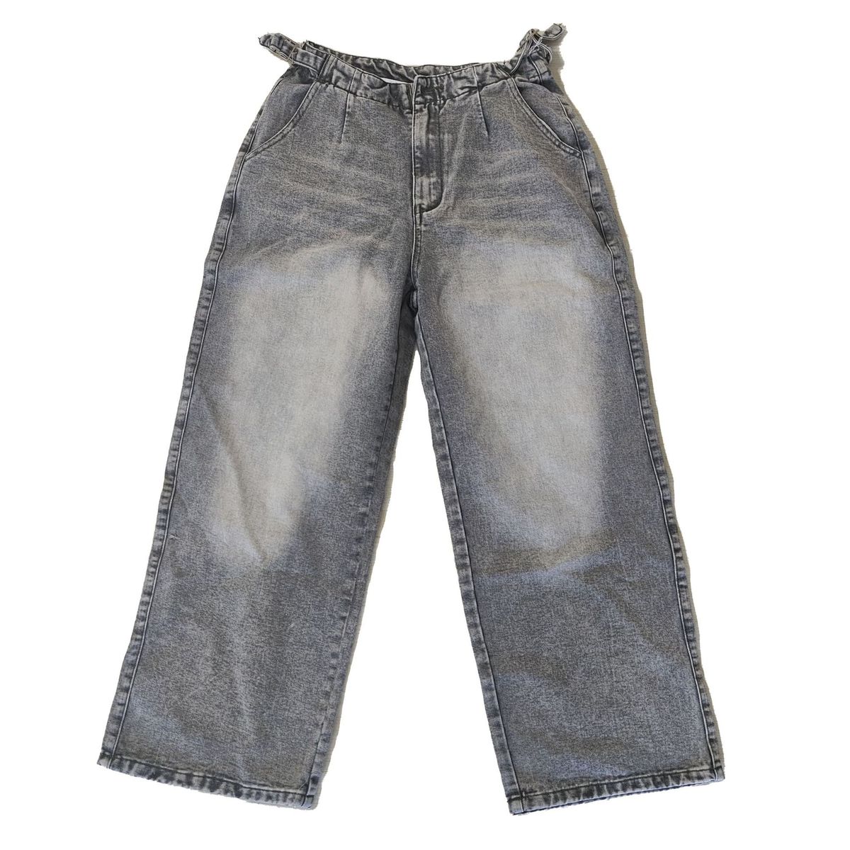 Women's Clothing Low Waist Distressed Denim Trousers Street Retro Washed Wide Leg Jeans Trousers_mkmklike.com
