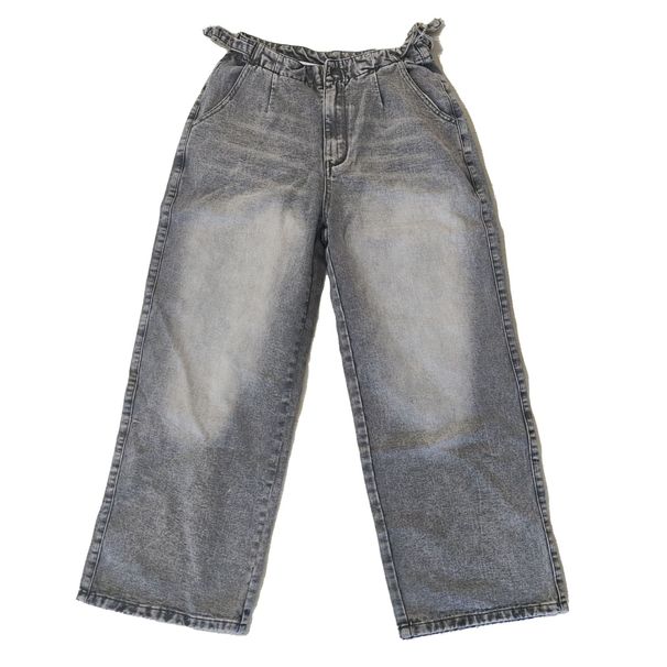 Women's Clothing Low Waist Distressed Denim Trousers Street Retro Washed Wide Leg Jeans Trousers_mkmklike.com