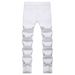 Men's Premium White Stretch Jeans | Slim Fit Straight Leg Denim For Everyday Wear_mkmklike.com