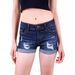 Women's Clothing Ripped Hem Denim Shorts Low Waist Jeans_mkmklike.com