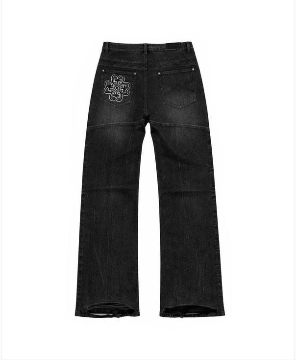 Men's Clothing Men's Washed Embroidered Jeans Floor Length Versatile Straight Leg Men's Pants For Formal & Casual_mkmklike.com