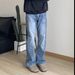 Men's Clothing Retro Washed American Style Flared Cleanfit Jeans Slim Fit Trousers For Men And Women Trendy Old Style Denim_mkmklike.com