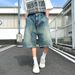 Vintage Washed Workwear Shorts – Distressed Carpenter Denim (Utility Pockets, Oversized Fit, Raw Hem, 55% Cotton Canvas, Unisex Streetwear)_mkmklike.com