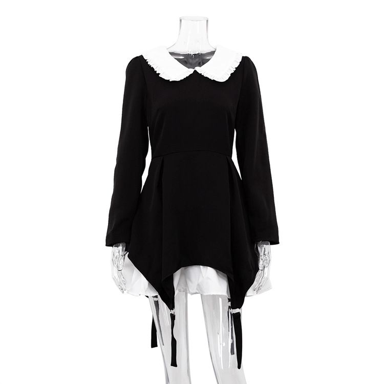 Women's Clothing Long-sleeved Doll Collar Skirt Design Niche Two-piece Dress_mkmklike.com