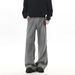 Grey Printed Distressed Flared Straight Leg Jeans For Men, Vibe Style, American Street Style, Structured Patchwork Floor Length Trousers_mkmklike.com