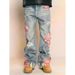 Patchwork Jeans For Women – Trendy Wide-Leg Denim Pants With Relaxed Fit & Unique Design Flattering High Waist_mkmklike.com