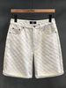 Men's Clothing High Street Jacquard Ripped Summer Loose Straight Retro Five Point Denim Shorts_mkmklike.com