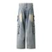 American Style Multi-Pocket Cargo Jeans For Men, Trendy Brand, Niche Design, Loose Straight-Leg Pan, Wide-Leg Long_mkmklike.com