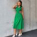 women's clothing combed lapel waist temperament dress long dress _mkmklike.com