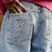 Men's Casual Loose Straight Leg Washed Embossed Jeans Heavy Duty Trendy Streetwear Versatile American Style for Women_mkmklike.com