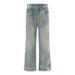American Street Style Loose Washed Jeans For Men Casual Dad Trendy Punk Vintage Wide-Leg Straight Long Pants_mkmklike.com