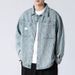 Men's Trendy Loose Fit Denim Jacket Spring Autumn 2025 New Style Stylish Paisley Design With Lapel_mkmklike.com