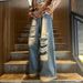 Ripped Jeans Men's American Retro Loose Wide Legs Straight Fried Street Ruffian Handsome Long Pants Tide_mkmklike.com