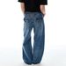 Men's Clothing Unisex Washed Straight Leg Loose Fit Jeans Bamboo Fabric Retro Parisian Button Design Trendy Versatile Trousers_mkmklike.com