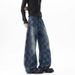 Retro Checkered Washed Jeans – 90s Grunge Baggy Fit With Button Fly (S-3XL)_mkmklike.com
