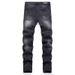 Streetwear Ripped Jeans – Black Slim Fit Stretch Denim With Rhinestone & Patchwork (S-3XL, Skinny Tapered, Distressed, Hip-Hop & Punk Style)_mkmklike.com