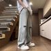 American Ripped Jeans For Men With A Niche Design Sense, Bamboo Striped Pants, Summer Cleanfit Straight Leg Pants_mkmklike.com