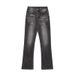 Men's Clothing High Street Washed Black Jeans Straight Slim Fit Flared Retro Distressed Trousers_mkmklike.com