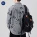 Muqiu Wear 2025 Spring And Autumn New Denim Men's Loose Jacquard Long Sleeve Casual Rascal Shirt Coat_mkmklike.com