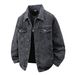 Men's Vintage Denim Jacket – Classic Button-Up Collar Workwear Coat, Stylish & Versatile For Casual & Outdoor Wear_mkmklike.com