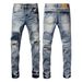 Trendy Streetwear Black Ripped Jeans Men's Slim Fit Stretch Denim With Splatter Paint Design American Style_mkmklike.com