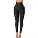 Women's clothing Trousers Black High Waist Elastic Solid Color Slim Fit Plus Size Sports Yoga Tight Leggings for Women_mkmklike.com