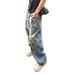 Pulse Style Vintage Tie-Dye Jeans For Men Spring Autumn European American High Street Cool Design Straight Wide-Leg Pants_mkmklike.com