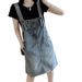 Fashion Denim Two-Piece For Women's 2025 Summer New A-Line Skirt, Anti-Aging And Stylish Suspender Dress Set_mkmklike.com