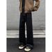 American Retro Autumn And Winter Cleanfit Flared Wide-leg Jeans For Men, Trendy Brand, Loose-fitting, Drapey,_mkmklike.com
