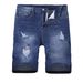 Men's Stretch Slim Fit Ripped Denim Shorts – Skinny Summer Casual Shorts With Vintage Wash_mkmklike.com