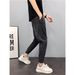 Spring New Men's Loose Fit Casual Skinny Jeans Distressed Black Jogger Harem Pants Versatile Denim_mkmklike.com
