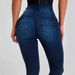 High Waisted Stretchy Denim Skinny Jeans Multi Pleat Hip Lifting Casual Fashion Cotton Blend Spring/Autumn Collection_mkmklike.com