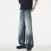 Xintang Men's Loose Straight Leg Jeans High Waist Retro Whiskered Washed Style A-Line Pants New Fashion High Street_mkmklike.com