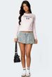 High-Waisted Floral Hem Denim Mini Skirt – Retro Streetwear With Side Pockets_mkmklike.com